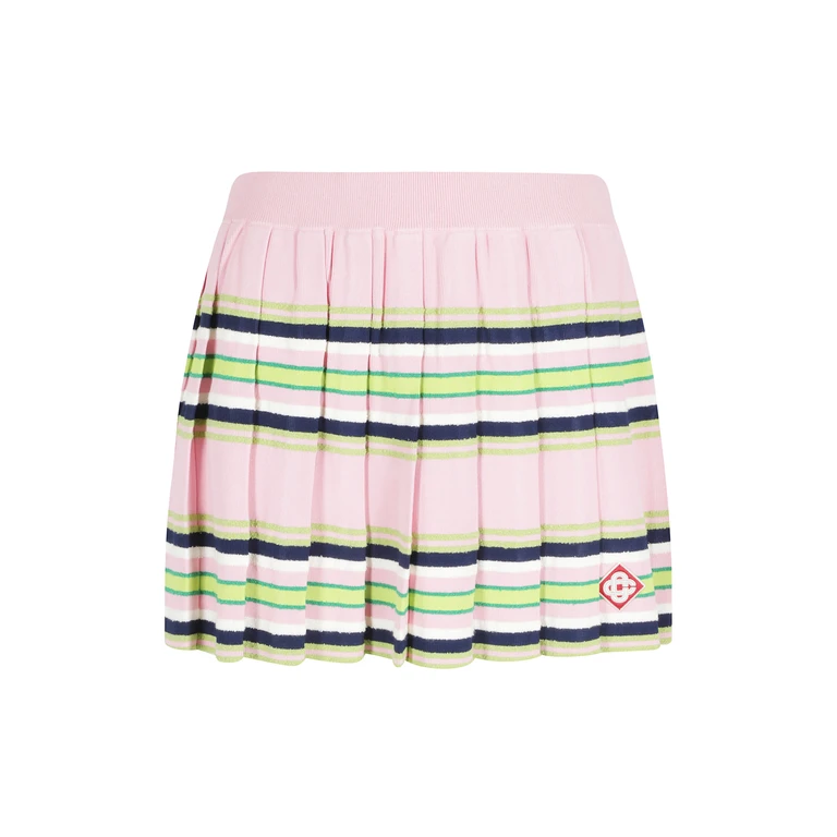 Casablanca Stripe Mini Pleated Skirt Pink & Purple Viscosa Pbt ( Elite ) Gonna - Women