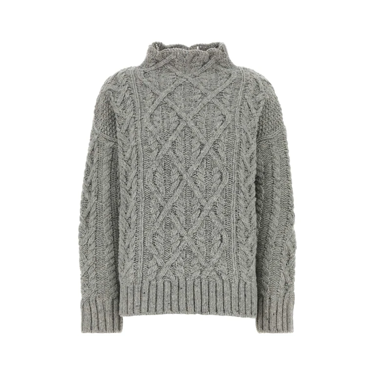Jil Sander Grey Wool Sweater 111 Exterior: Virgin Maglieria - Women