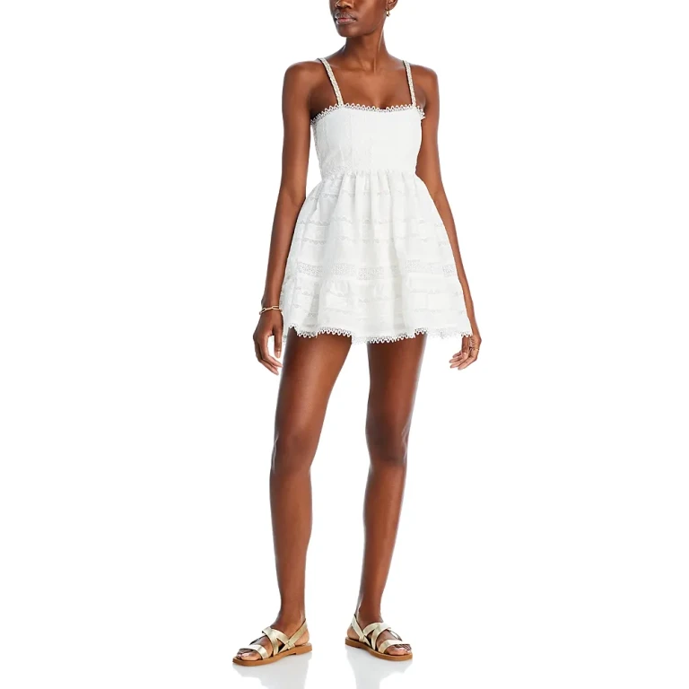 Canela Embroidered Lace Mini Dress