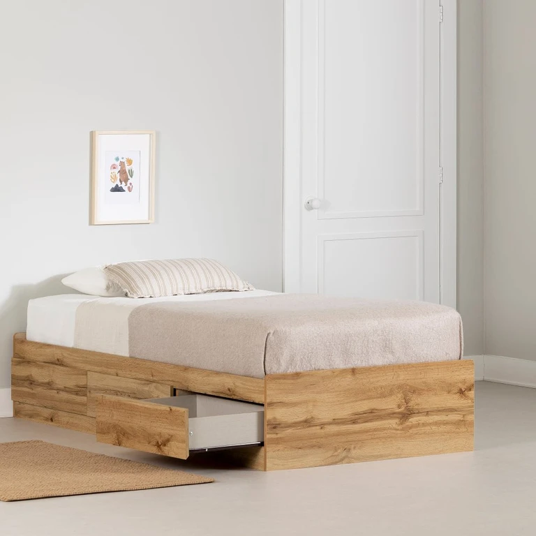 Tassio Oak Twin Storage Bed - South Shore