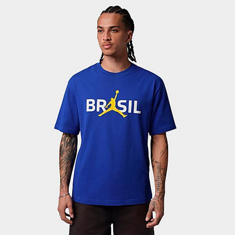 Jordan Men's 85 Brazil Logo T-Shirt in Old Royal Size: Small
