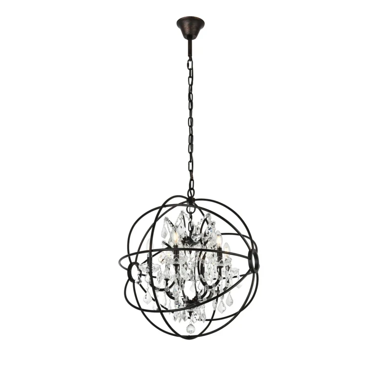 Dark Bronze Six Light Chandelier from the Geneva Collection