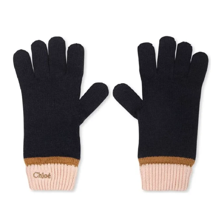 Chloe Kids Logo Embossed Knit Gloves