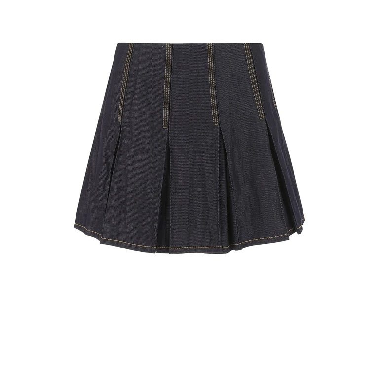Bottega Veneta Dark Blue Denim Mini Skirt