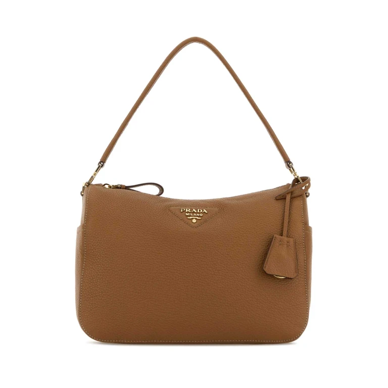Camel Leather Medium Shoulder Bag