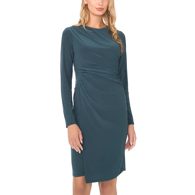 Vince Camuto Ruched Asymmetric Long Sleeve Dress