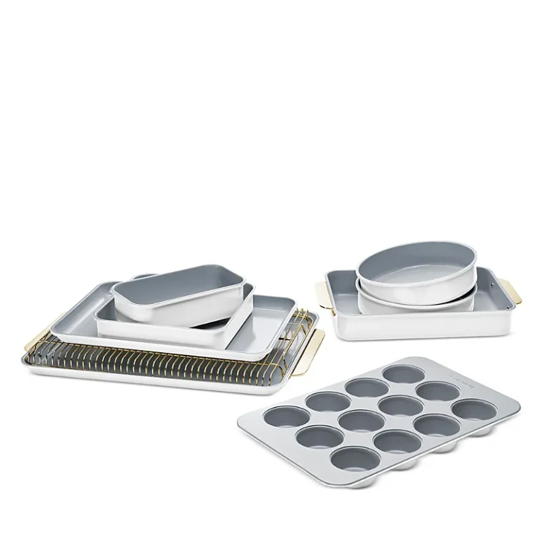 Caraway 11 Piece Ceramic Non-Stick Mega Bakeware Set with Gold Handles
