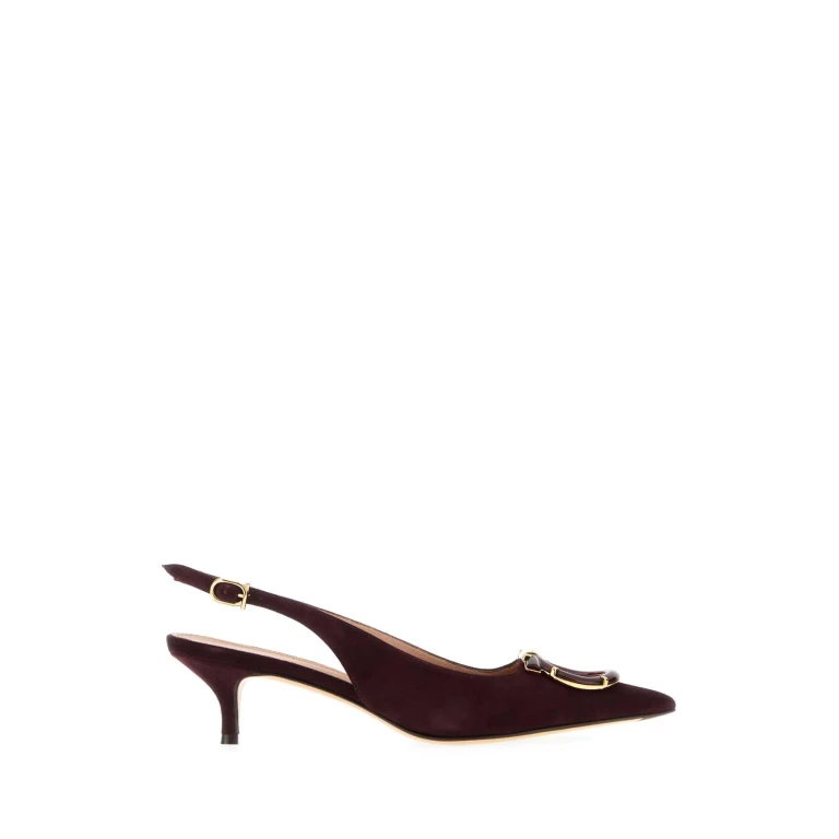 Ferragamo Aubergine Suede Sara 40 Pumps