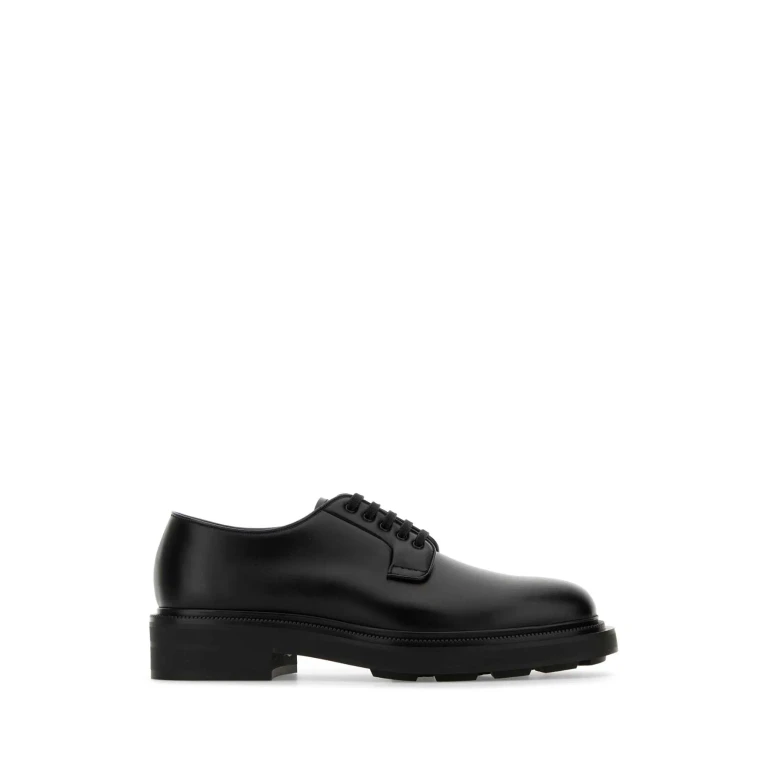 Valentino Garavani Black Leather Lace-up Shoes