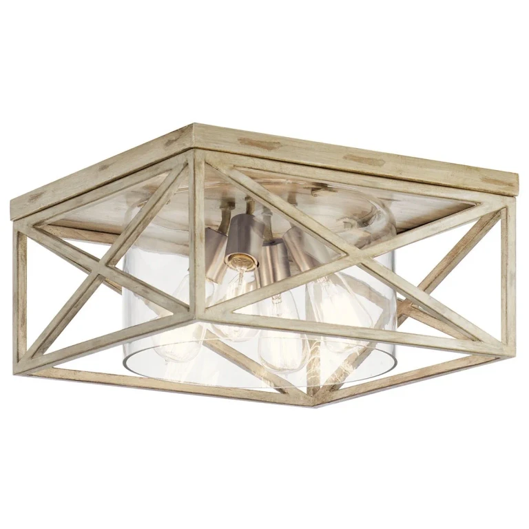 Moorgate 4-Light 16" Ceiling Light in Distressed Antique White