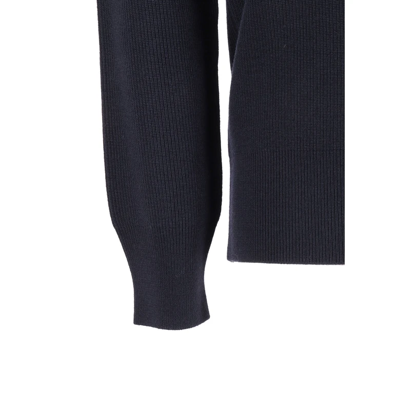 Kangra Cashmere Crew Neck Sweater Black Wool Crewneck - Men