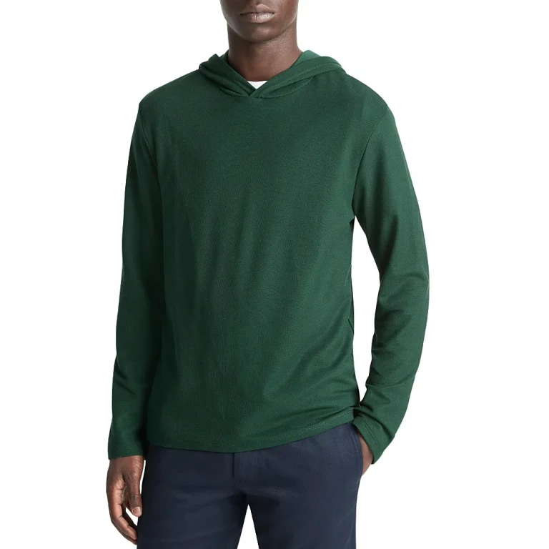Vince Pima Pique Pullover Hoodie
