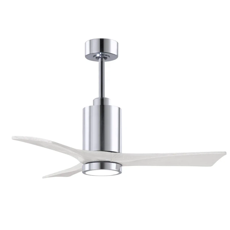 Patricia 6-Speed DC 42" Ceiling Fan w/ Integrated Light Kit in Polished Chrome with Matte White blades