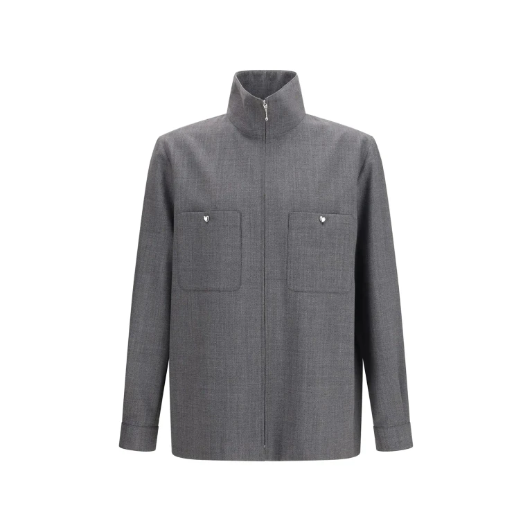Valentino Mouliné Wool Shirt Jacket