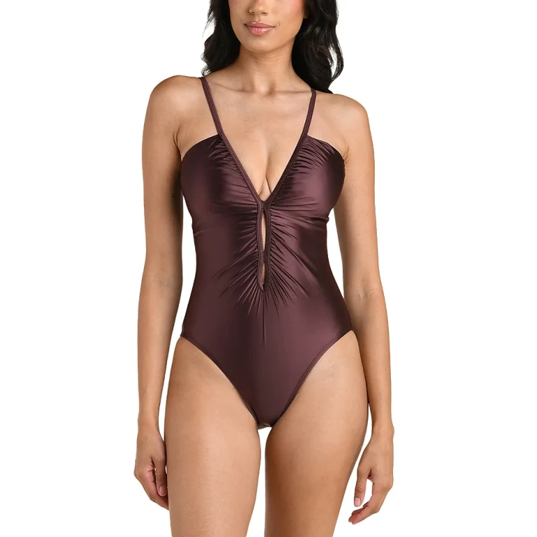 La Blanca Earth Goddess V Neck One Piece Swimsuit