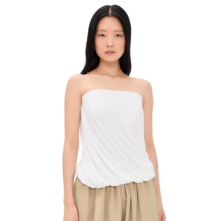 Norma Kamali Strapless Twist Top Snow White L
