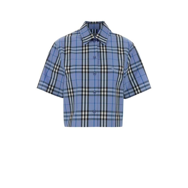 Burberry Embroidered Cotton Shirt Cornflowerbluipck Camicie - Women