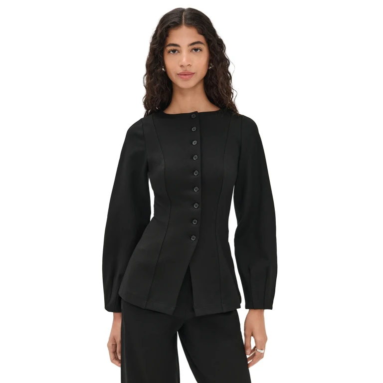 ALIGNE Bonnie Ponte Waisted Blazer Black 4