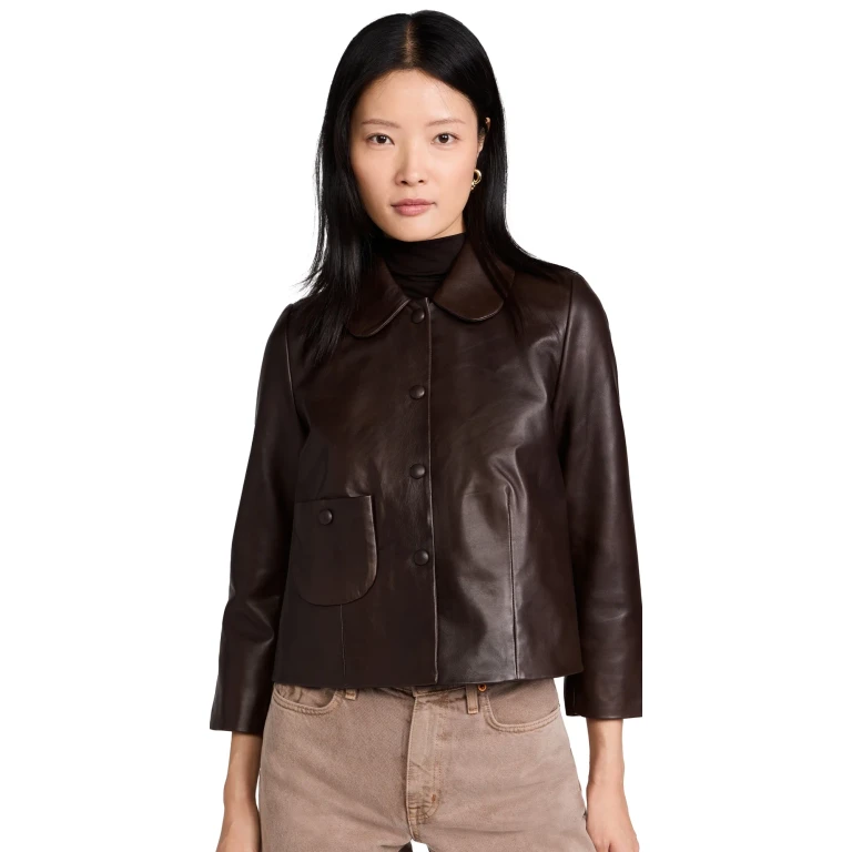 ba & sh Milos Leather Jacket Marron 3