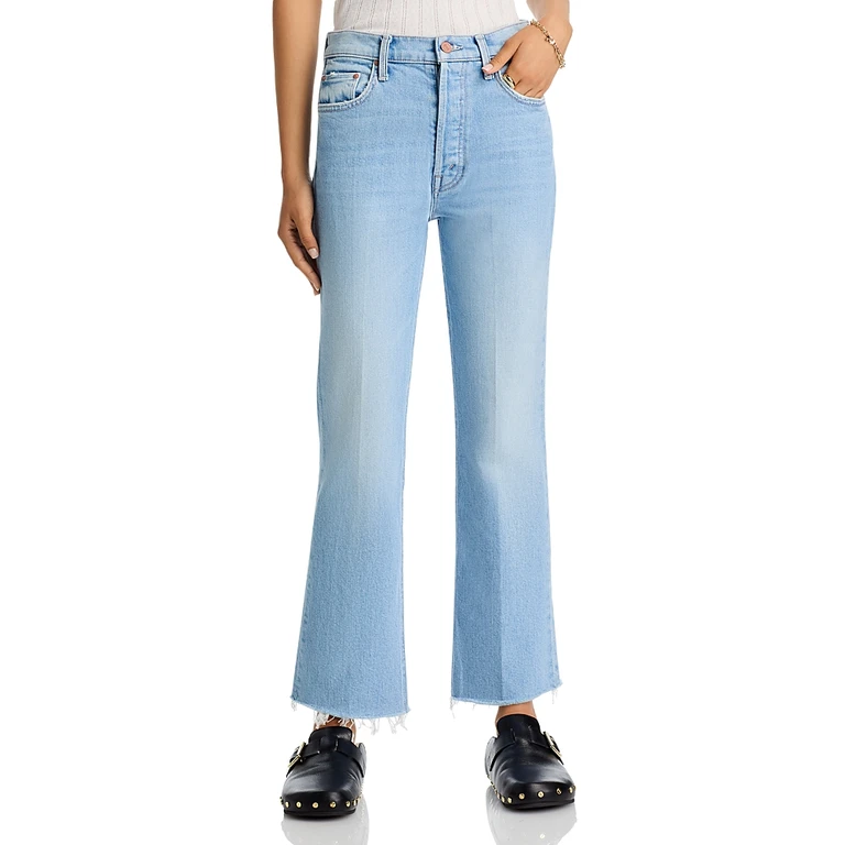 Mother The Tripper Flood Fray Jeans in Cool As A Cat