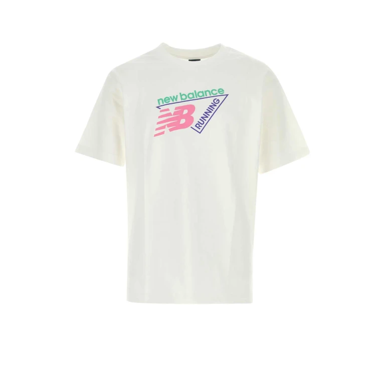 New Balance White Cotton T-Shirt Exterior - Men