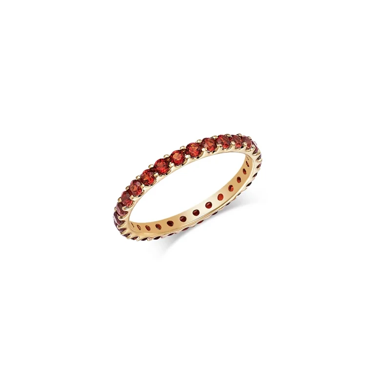 Garnet Stacking Eternity Band in 14K Yellow Gold