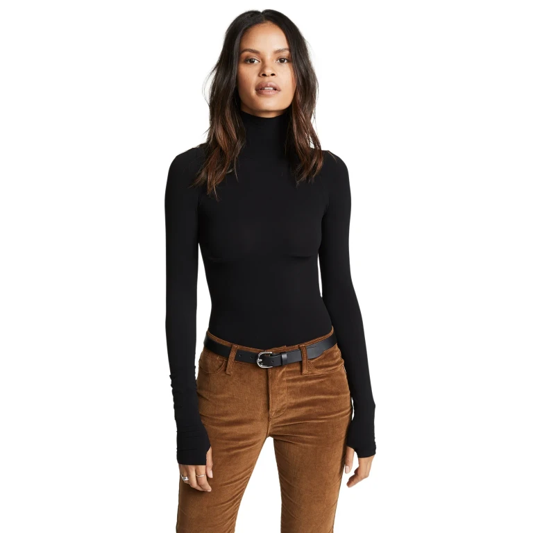 Commando Ballet Turtleneck Bodysuit Black One Size