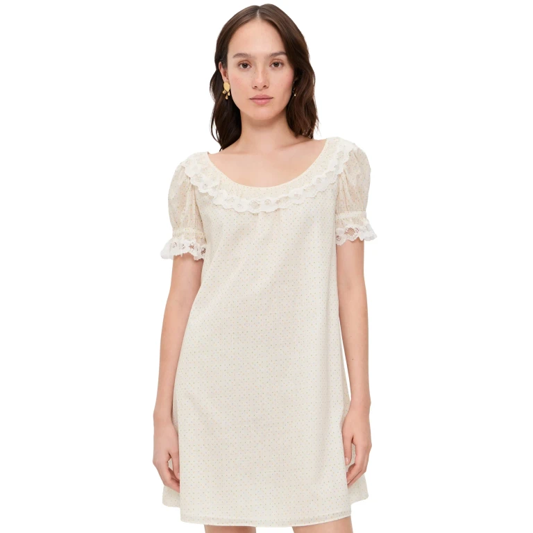 POSSE Tilly Shift Dress Rainbow Polka Dot L