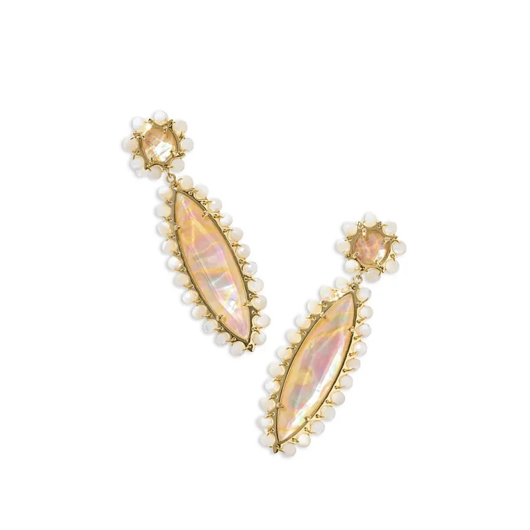 Kendra Scott Genevieve Iridescent Abalone Beaded Statement Earrings