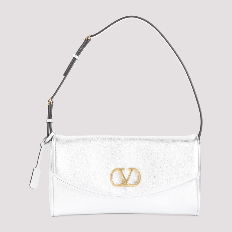 Valentino Garavani Silver Nappa Leather Devain Shoulder Bag Borse A Mano - Women