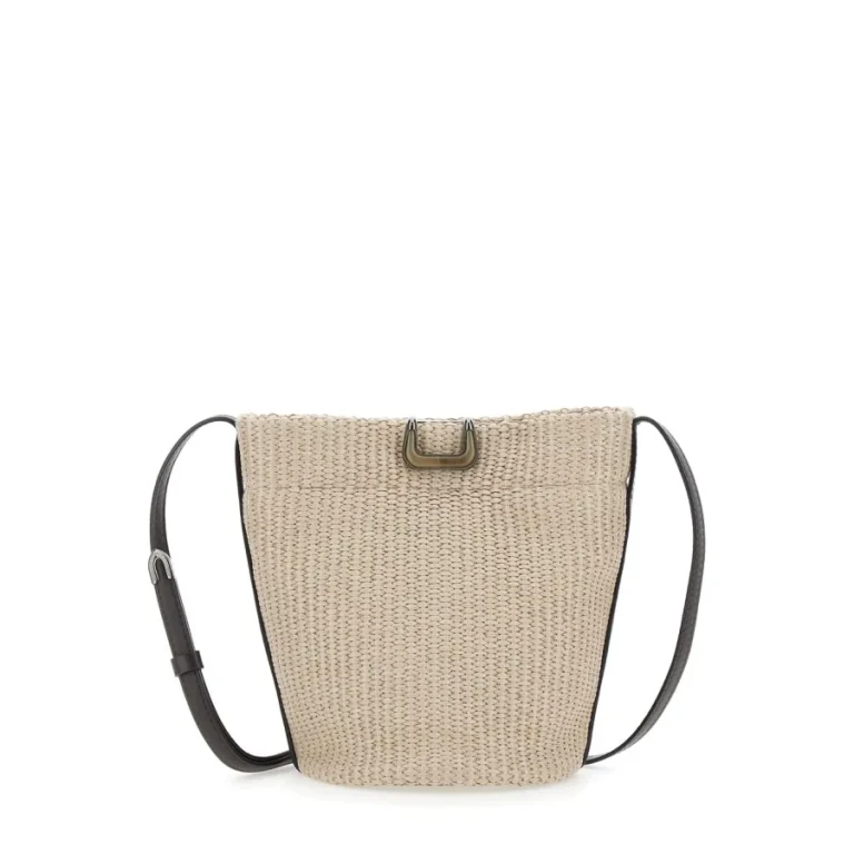 Brunello Cucinelli Sartorial Small Bucket Bag In Techno Raffia