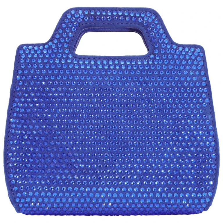 Ferragamo Ladies Blue Crystal Studded Wanda Mini Bag