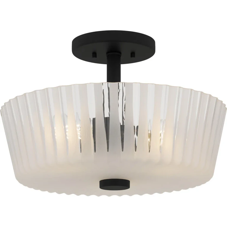 Matte Black Semi-Flush Mount from the Gray Collection