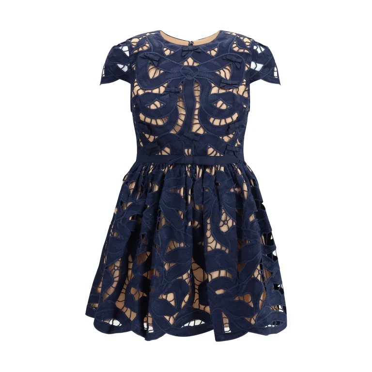 self-portrait Embroidered Short Dress