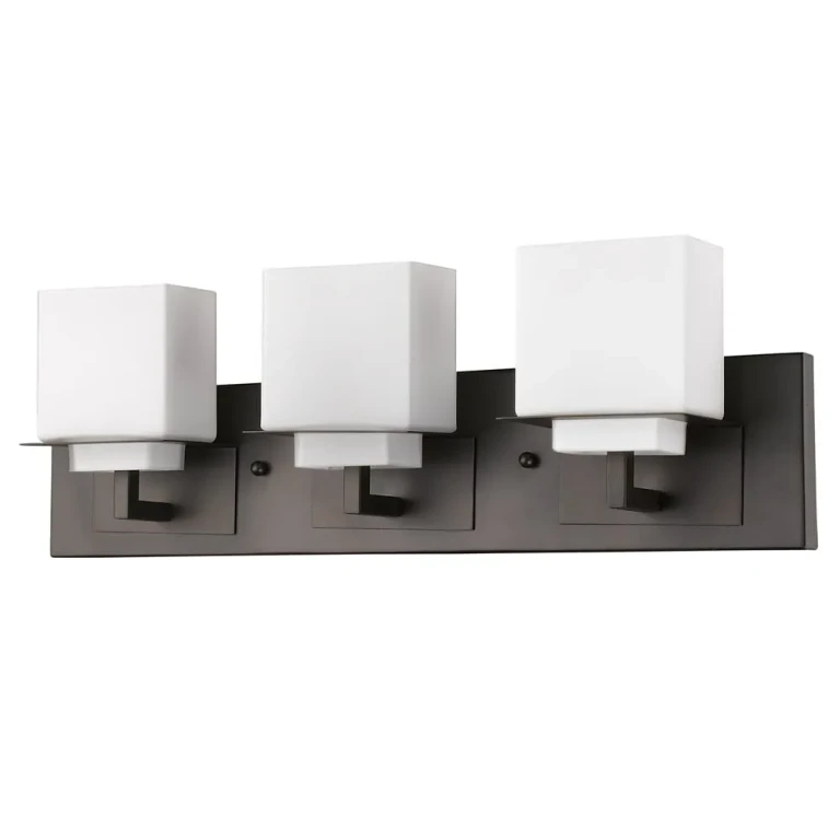Oil Rubbed Bronze Three Light Vanity from the Rampart Collection