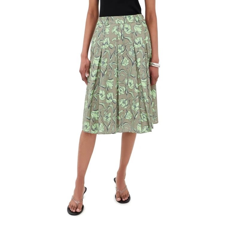 3.1 Phillip Lim Pleated Knee Length Skirt with Combo Sage Multi 2