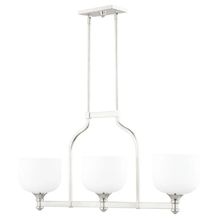 Quorum Richmond 3-Light Kitchen Island Light in Polished Nickel