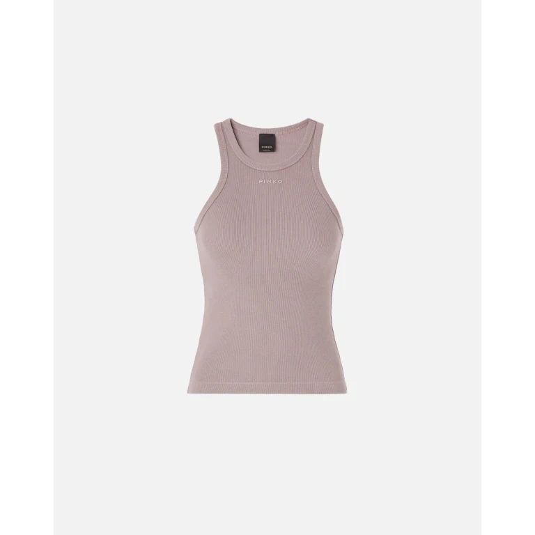 Pinko Débardeur en maille côtelée avec logo PINKO