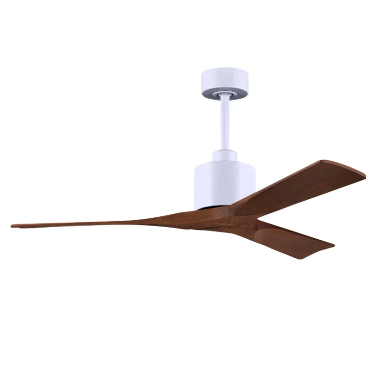 Nan 6-Speed DC 52 Ceiling Fan in Matte White with Walnut blades
