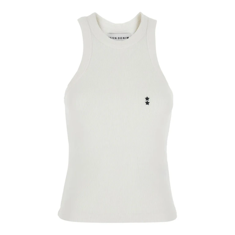Icon Denim White Crew-neck Top