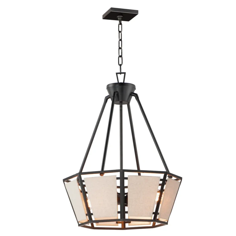 Black Four Light Chandelier from the Montauk Collection