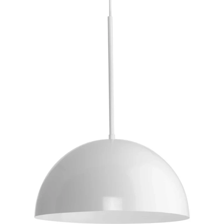 White One Light Pendant from the Perimeter Collection