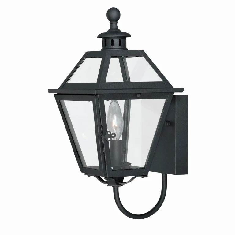 Textured Black One Light Outdoor Wall Mount from the Nottingham Collection