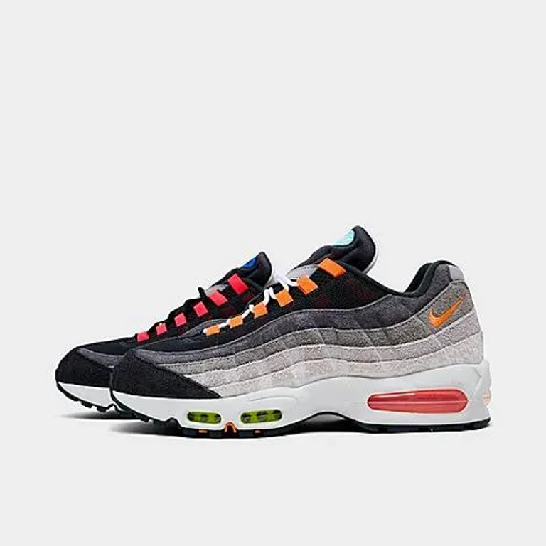 Nike Men's Air Max 95 Big Bubble PRM Casual Shoes in Hyper Turquoise/Volt/Solar Red Size: 6.0