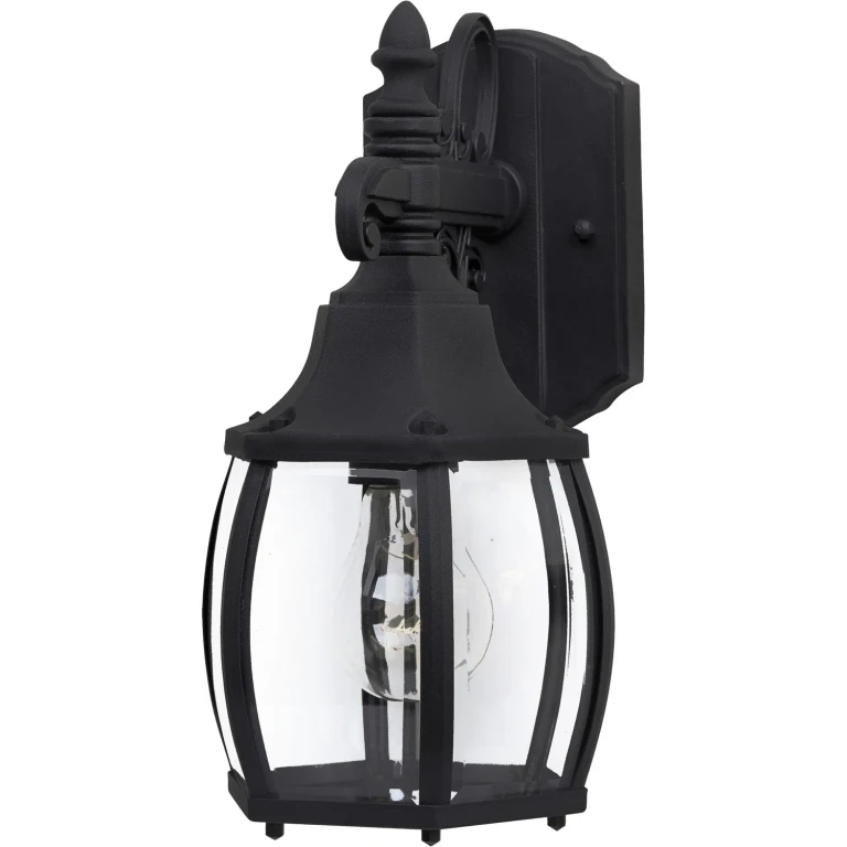Black One Light Outdoor Wall Lantern from the Crown Hill Collection