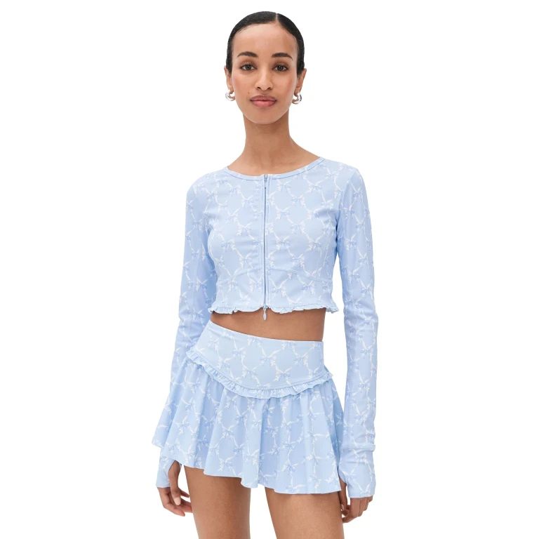 LoveShackFancy Laudie Zipup Chilled Blue XS