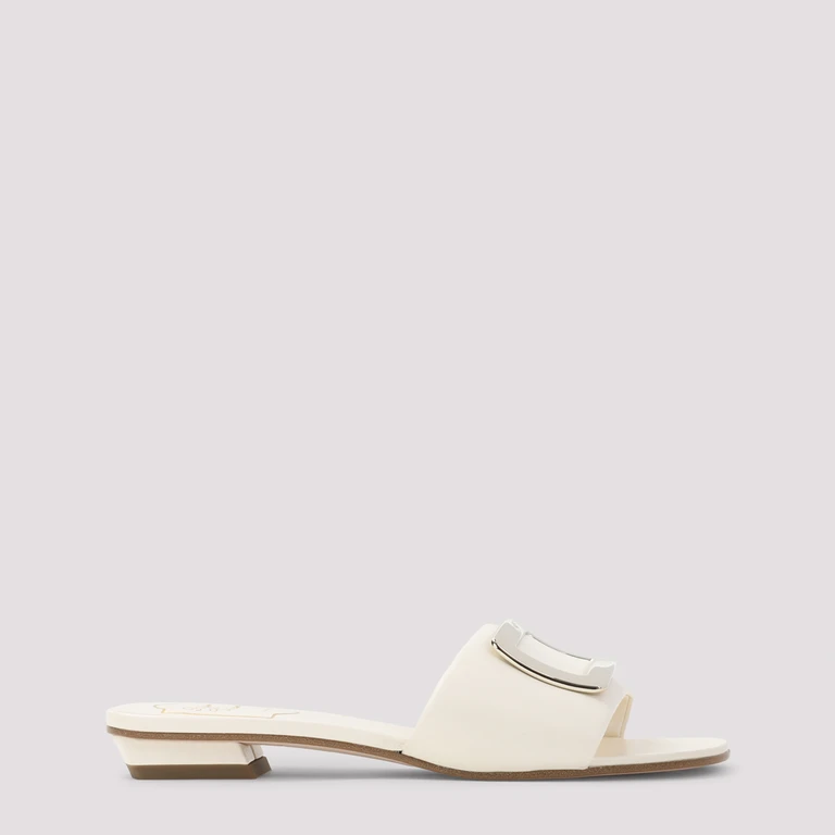 Roger Vivier Padded Mule Nude & Neutrals Leather Shoe - Women