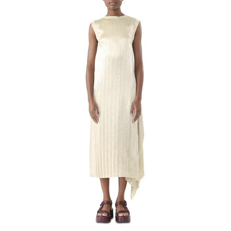 Jason Wu Collection Crinkled Satin Open Pleat Dress