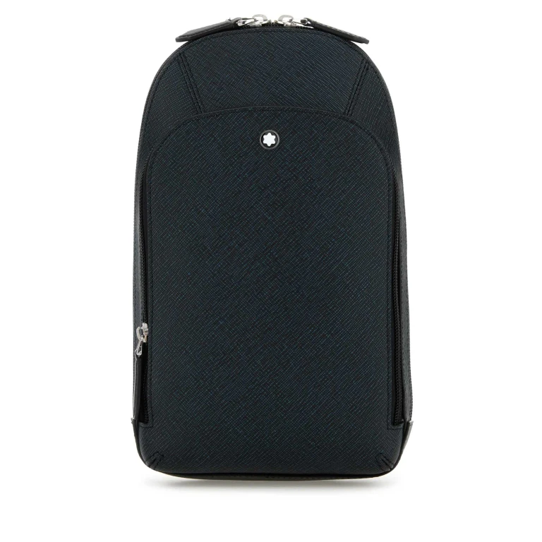 Melange Blue Leather Crossbody Bag (220356)