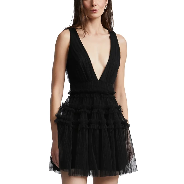 Bcbgmaxazria Lumi Deep V Mini Dress